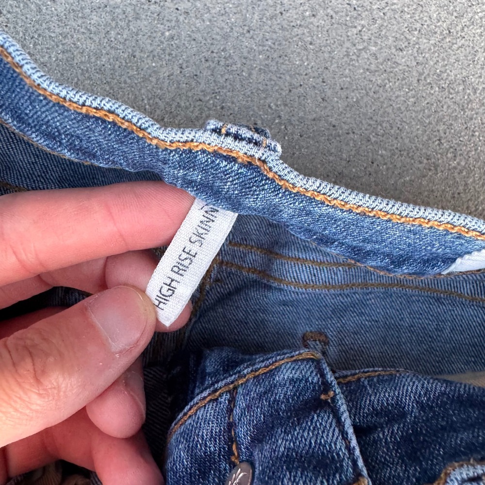 Rag & Bone High Rise Skinny Jeans Blue Denim Size 27 - Picture 3 of 12